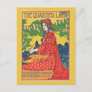 Vintage Art Nouveau Kunstmagazin-Werbung Postkarte