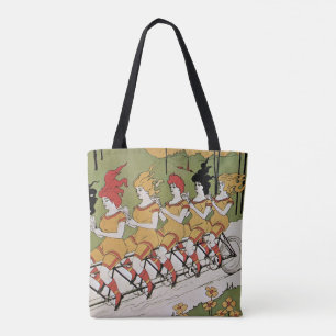 Vintage Art Nouveau, Lager Tandemfahrrad Tasche
