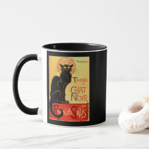 Vintage Art Nouveau Le Chat Noir Schwarze Katze Tasse