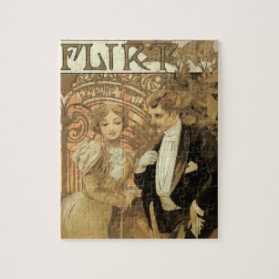 Vintage Art Nouveau Liebe Romanze, Flirt von Mucha