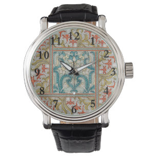 Vintage Art Nouveau Narzissenmuster Verneuil Armbanduhr