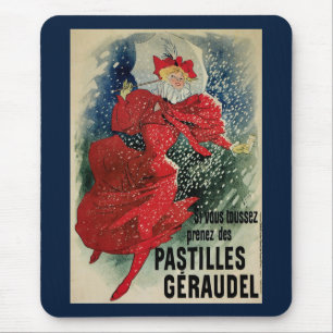 Vintage Art Nouveau Pastillen Geraudel Hustenbonbo Mousepad