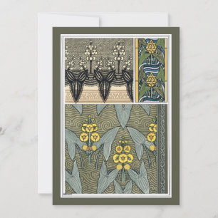 Vintage Art Nouveau Pfeilblatt-Gartenblumen