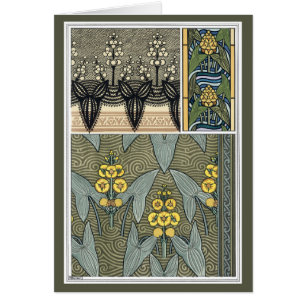 Vintage Art Nouveau Pfeilblatt-Gartenblumen