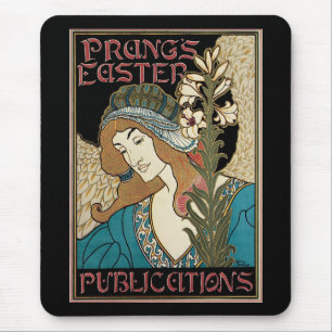 Vintage Art Nouveau, Prang's Oster-Publikationen Mousepad