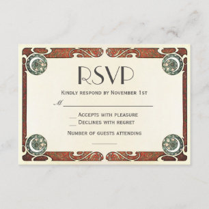 Vintage Art Nouveau RSVP Invitations de mariage I
