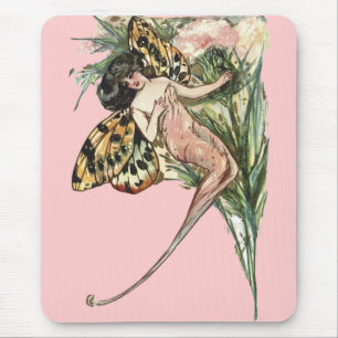 Vintage Art Nouveau Schmetterlingsfee Mousepad