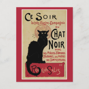 Vintage Art Nouveau schwarze Katze Postkarte