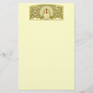 Vintage Art Nouveau Truthahn Erntedankfest Briefpapier