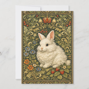 Vintage Art Nouveau weißes Kaninchen  Einladung