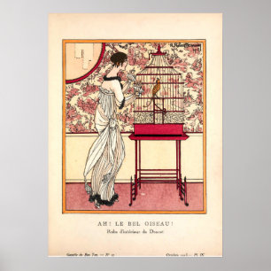 Vintage Art Noveau Modeillustration Poster