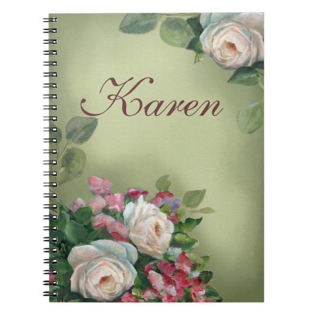 Vintage Art Rosen Notizblock (Vorderseite)
