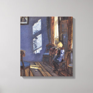 Vintage Art, Sonnenschein im blauen Zimmer von Anc Leinwanddruck