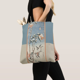Vintage Art Sparrows und Kamelien Tasche