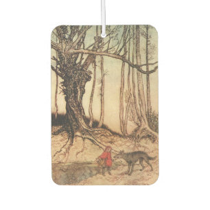 Vintage-Arthur-Rackham-Rotkäppchen-und-Wolf-Druck Autolufterfrischer