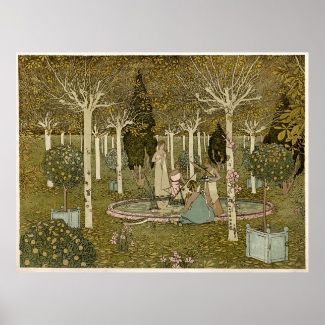 Vintage Arts And Crafts Style The Park Poster (Vorne)