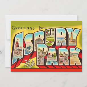Vintage Asbury Park NJ 5x7 große Postkarte