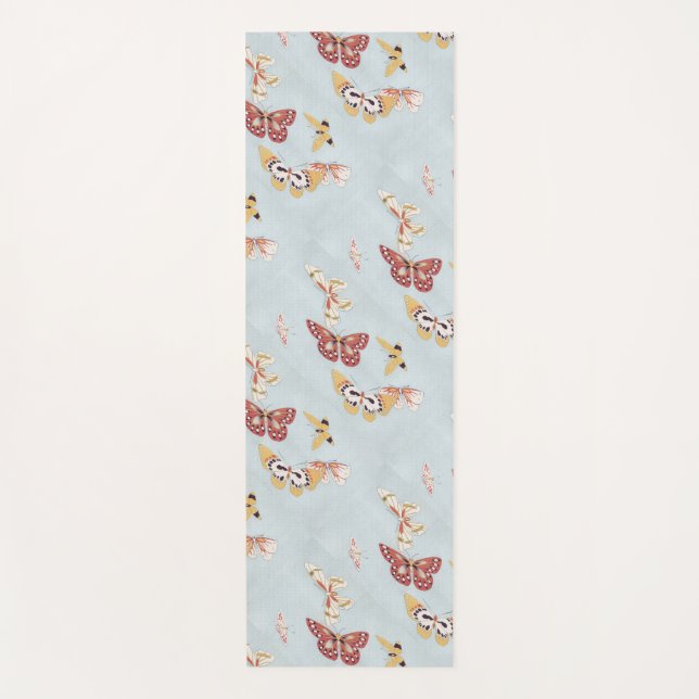 Vintage Asian Butterflies Yogamatte (Vorderseite)