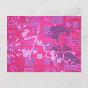 Vintage asiatische Collage Postkarte