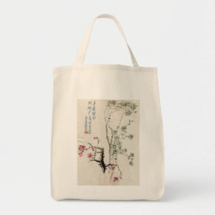 Vintage asiatische Kirschblüten-Tasche Tragetasche