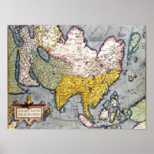 Vintage Asien-Karte   1580 Poster