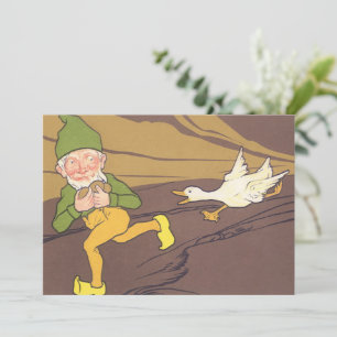 Vintage-Äsopfabel Gans, die das goldene Ei legte Einladung