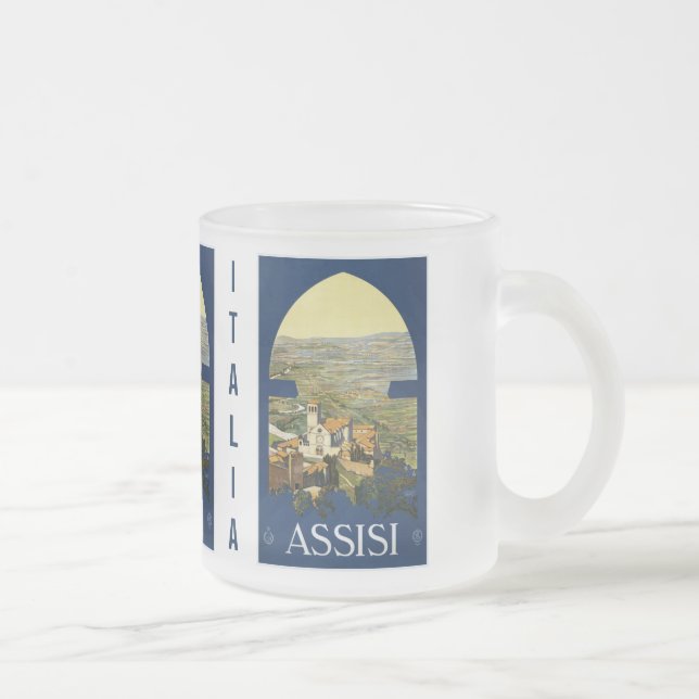 Vintage Assisi Italien Zoll-Tasse Mattglastasse (Rechts)