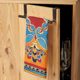 Vintage Assyrische Ornamente Geschirrtuch