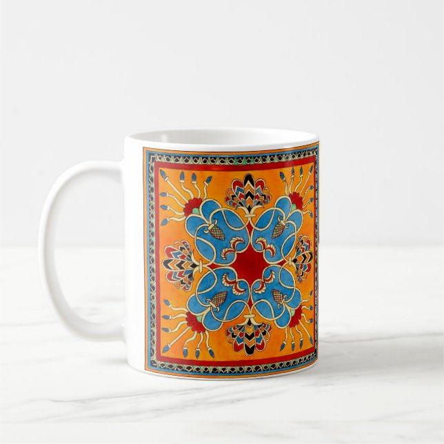 Vintage Assyrische Ornamente Kaffeetasse (Links)