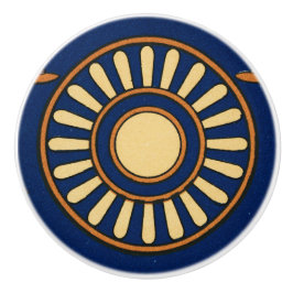 Vintage assyrische Sonne Keramikknauf