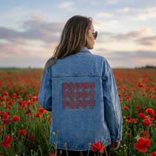 Vintage-Ästhetik-Blumen-Botanik-Emblem-Umriss Jeansjacke