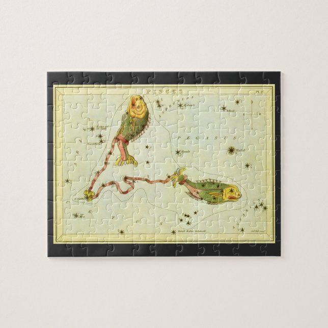 Vintage Astrologie Fische Konstellation Zodiac (Horizontal)