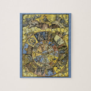 Vintage Astrologie, Renaissance Tierkreisrad, 1555