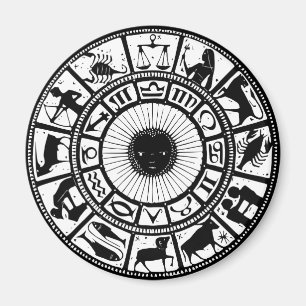 Vintage-Astrologie-Tierkreisrad Magnet