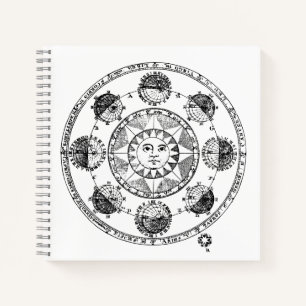 Vintage-Astrologie-Tierkreisrad Notizbuch