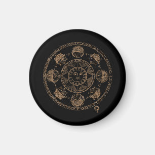 Vintage Astrologie Zodiac Wheel Magnet