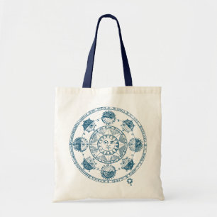 Vintage Astrologie Zodiac Wheel Tragetasche