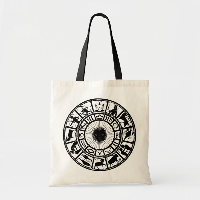 Vintage Astrologie Zodiac Wheel Tragetasche (Vorne)