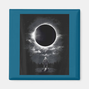 Vintage-Astronaut Raumfinsternis Wissenschaft Magnet