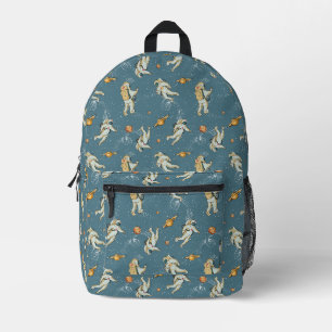 Vintage Astronauten Bedruckter Rucksack