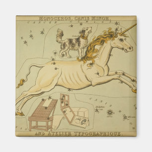 Vintage-Astronomie Astrologie Monoceros Einhorn Magnet
