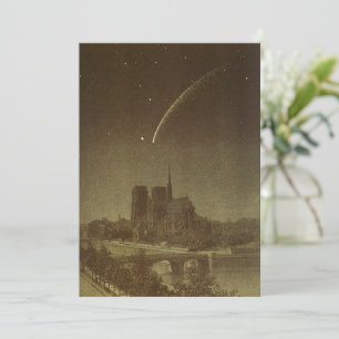 Vintage Astronomie, Donati-Komet über Paris 1858 Einladung