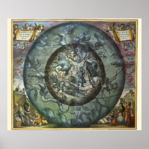 Vintage Astronomie Himmelskonstellation Poster