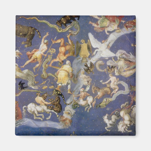 Vintage Astronomie Himmelskonstellationen Fresco Magnet (Vorne)