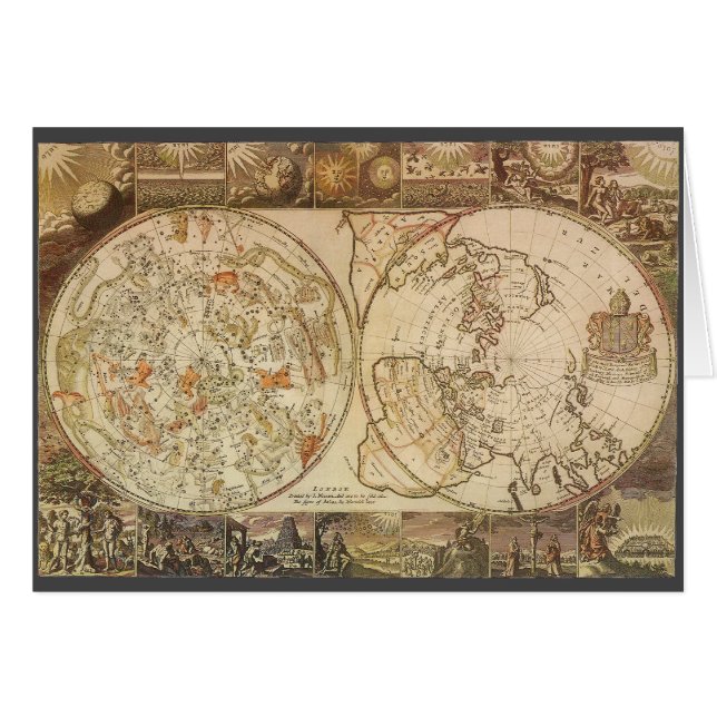 Vintage Astronomie, Himmelslandkarte (Vorderseite (Horizontal))