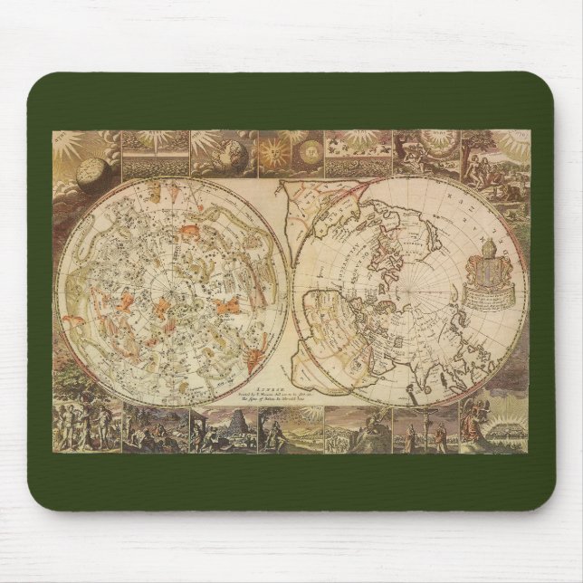 Vintage Astronomie, Himmelslandkarte Mousepad (Vorne)