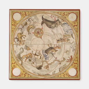Vintage-Astronomie, Himmelsplanisphäre-Sternkarte Magnet