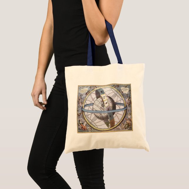 Vintage Astronomie, Himmelswelt Zodiac Tragetasche (Vorderseite (Produkt))