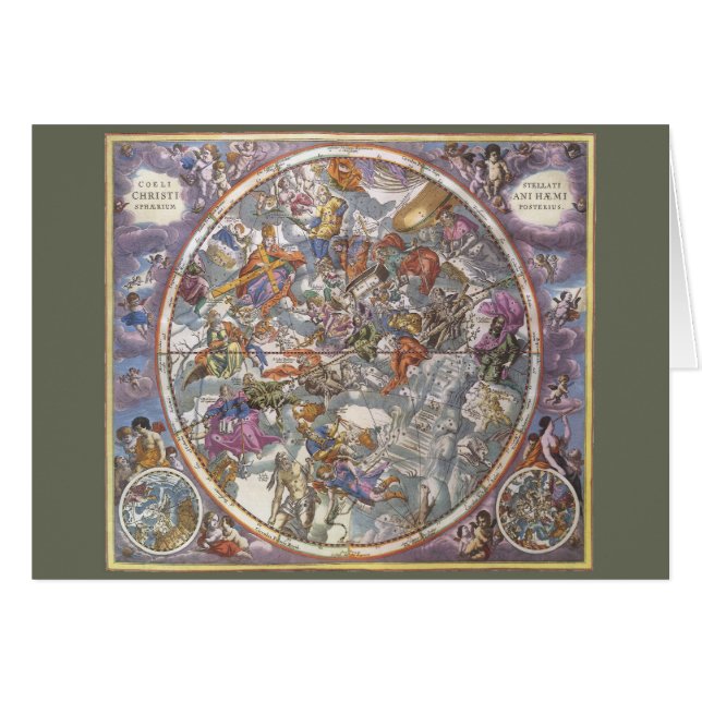 Vintage Astronomie, Karte Christlicher Sternbilder (Vorderseite (Horizontal))