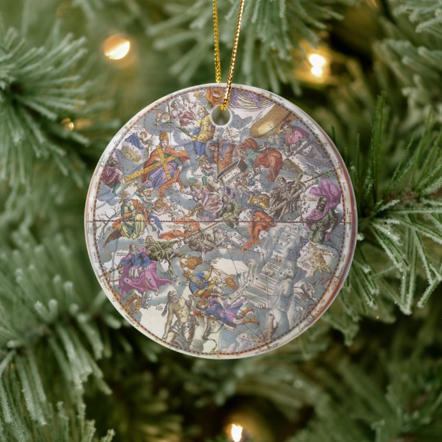 Vintage Astronomie, Karte Christlicher Sternbilder Keramikornament (Baum)